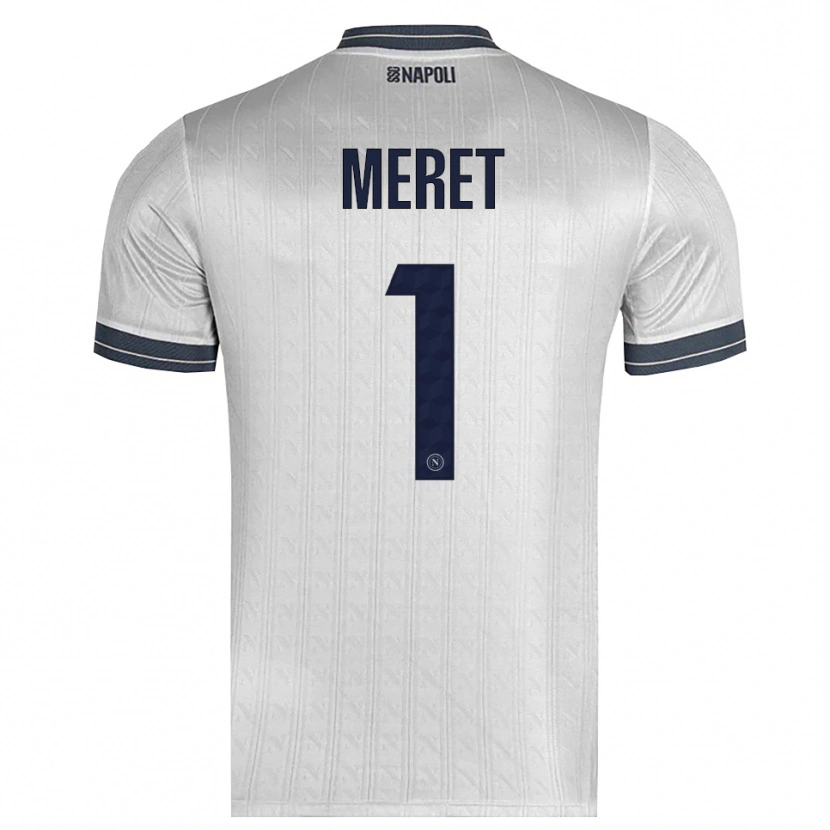 Danxen Bambino Alex Meret #1 Maglia Gara Portiere Grigio Chiaro 2025/26 Maglietta