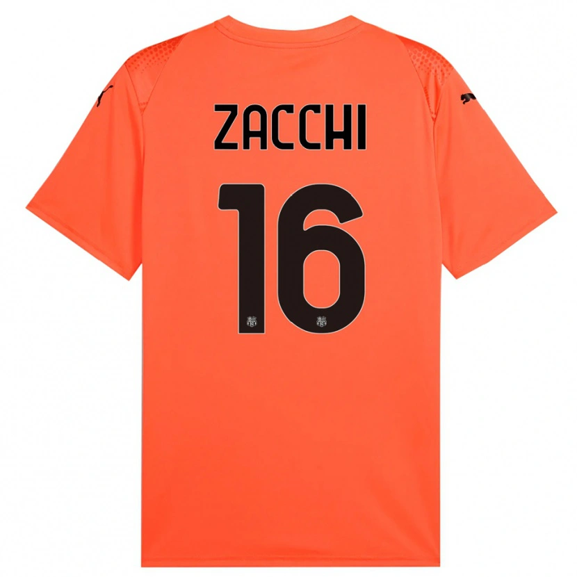 Danxen Bambino Gioele Zacchi #16 Maglia Gara Portiere Arancione Nero 2025/26 Maglietta