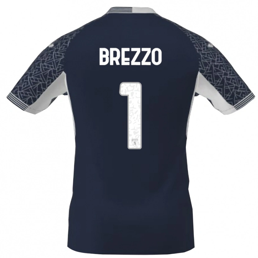 Danxen Bambino Matteo Brezzo #1 Maglia Gara Portiere Blu Nero Bianco 2025/26 Maglietta