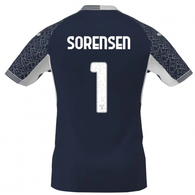 Danxen Bambino Ben Sørensen #1 Maglia Gara Portiere Blu Nero Bianco 2025/26 Maglietta