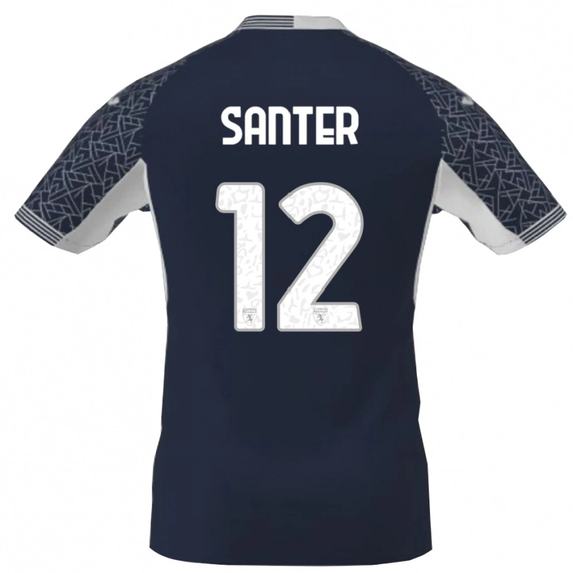 Danxen Bambino Leonardo Santer #12 Maglia Gara Portiere Blu Nero Bianco 2025/26 Maglietta