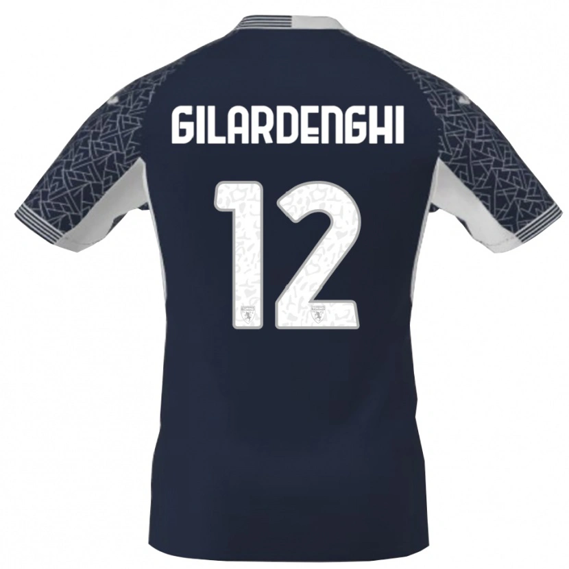 Danxen Bambino Riccardo Gilardenghi #12 Maglia Gara Portiere Blu Nero Bianco 2025/26 Maglietta