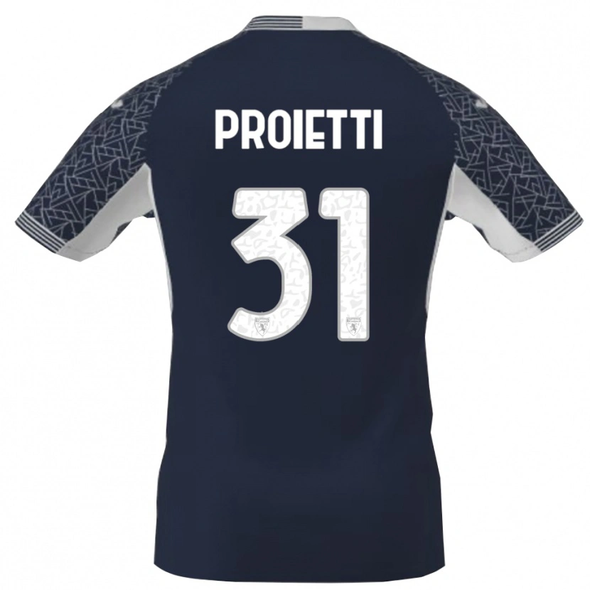 Danxen Bambino Riccardo Proietti #31 Maglia Gara Portiere Blu Nero Bianco 2025/26 Maglietta