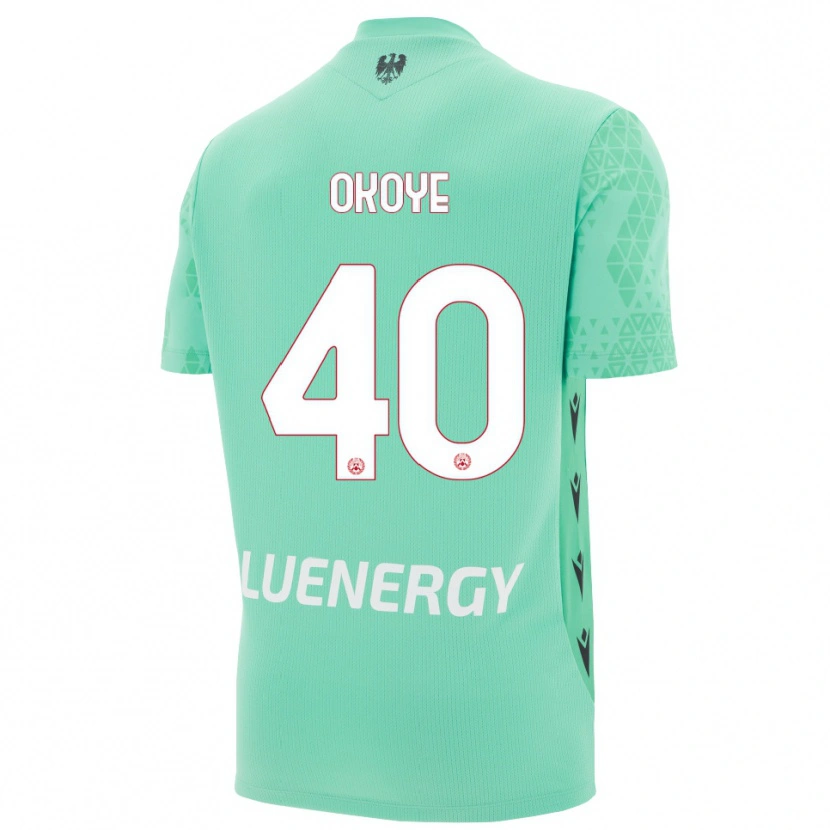 Danxen Bambino Maduka Okoye #40 Maglia Gara Portiere Acquamarina Nero 2025/26 Maglietta