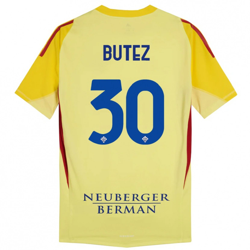 Danxen Bambino Jean Butez #30 Maglia Gara Portiere Giallo Chiaro Nero 2025/26 Maglietta