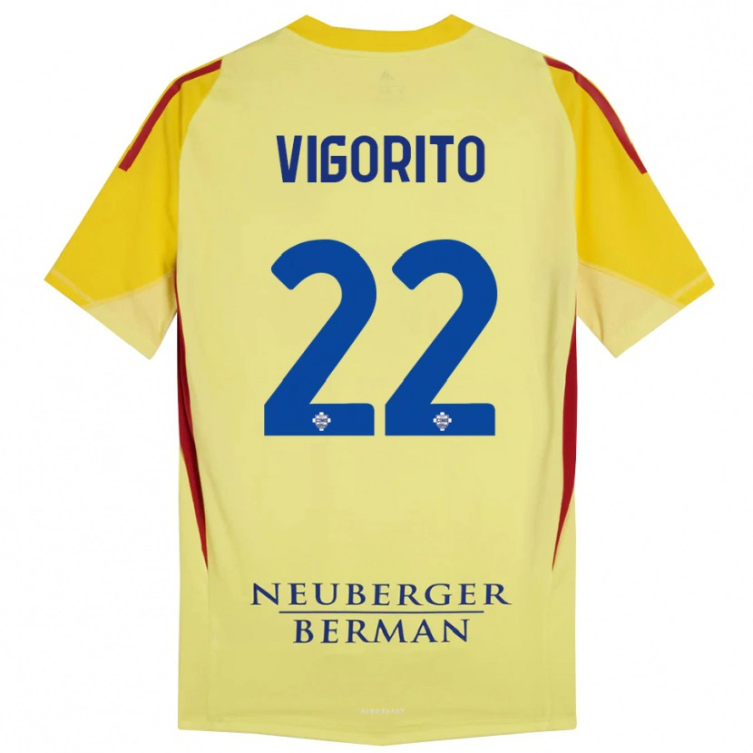 Danxen Bambino Mauro Vigorito #22 Maglia Gara Portiere Giallo Chiaro Nero 2025/26 Maglietta