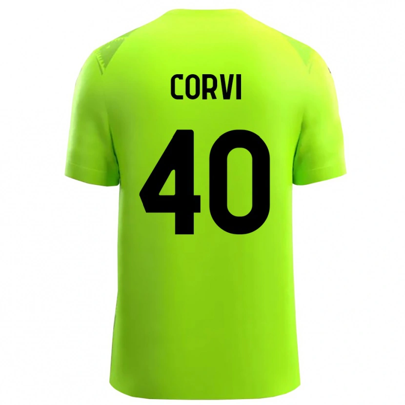 Danxen Bambino Edoardo Corvi #40 Maglia Gara Portiere Verde Prato Nero 2025/26 Maglietta
