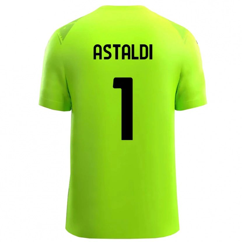 Danxen Bambino Gianluca Astaldi #1 Maglia Gara Portiere Verde Prato Nero 2025/26 Maglietta