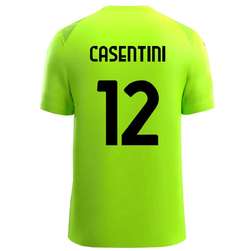 Danxen Bambino Gabriele Casentini #12 Maglia Gara Portiere Verde Prato Nero 2025/26 Maglietta