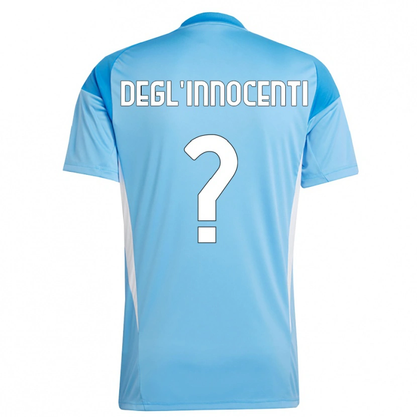 Danxen Bambino Luca Degl'Innocenti #0 Maglia Gara Portiere Azzurro Bianco 2025/26 Maglietta