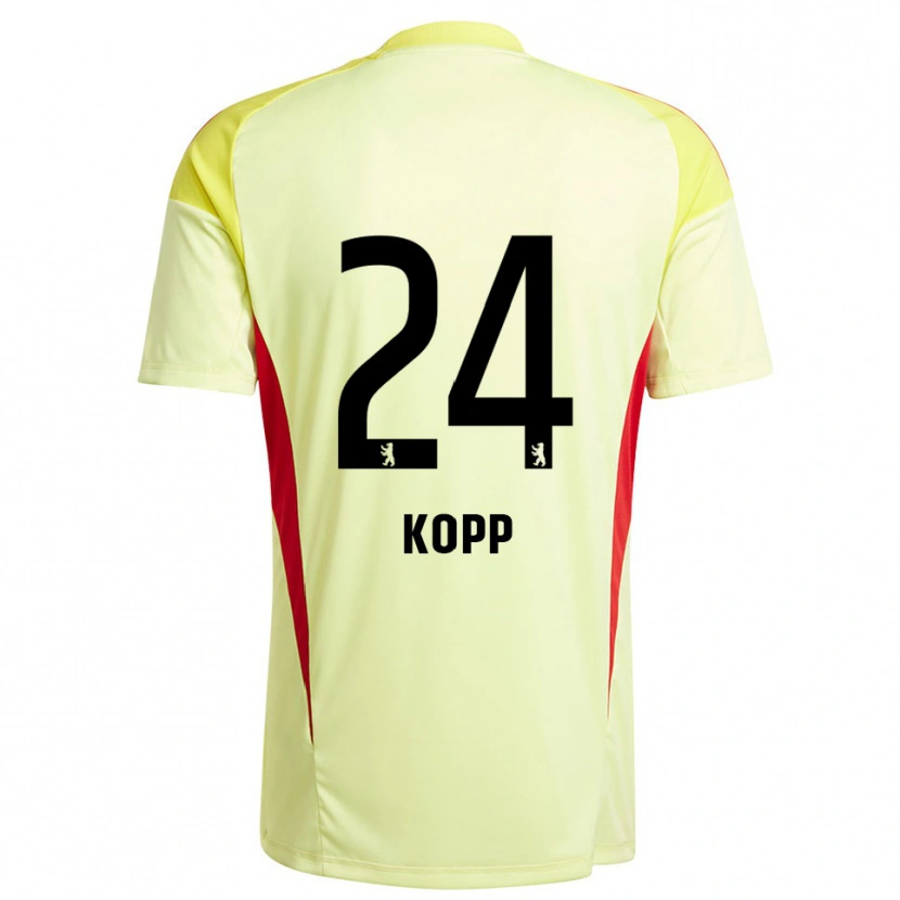 Danxen Bambino Marvin Kopp #24 Maglia Gara Portiere Giallo Chiaro Nero 2025/26 Maglietta