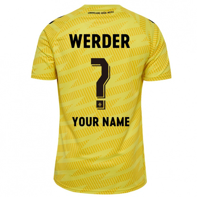 Danxen Bambino Werder Bremen Maglia Gara Portiere Giallo Nero 2025/26 Maglietta