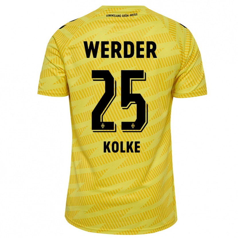 Danxen Bambino Markus Kolke #25 Maglia Gara Portiere Giallo Nero 2025/26 Maglietta
