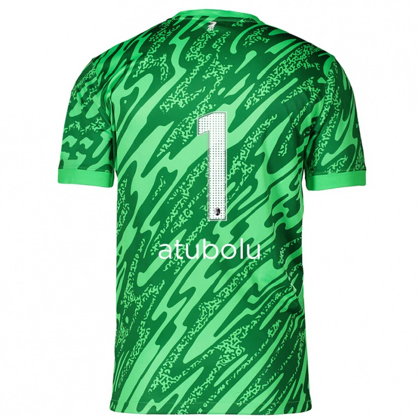 Danxen Bambino Noah Atubolu #1 Maglia Gara Portiere Verde Bianco 2025/26 Maglietta