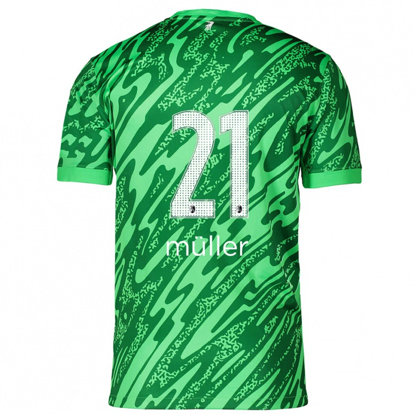 Danxen Bambino Florian Müller #21 Maglia Gara Portiere Verde Bianco 2025/26 Maglietta