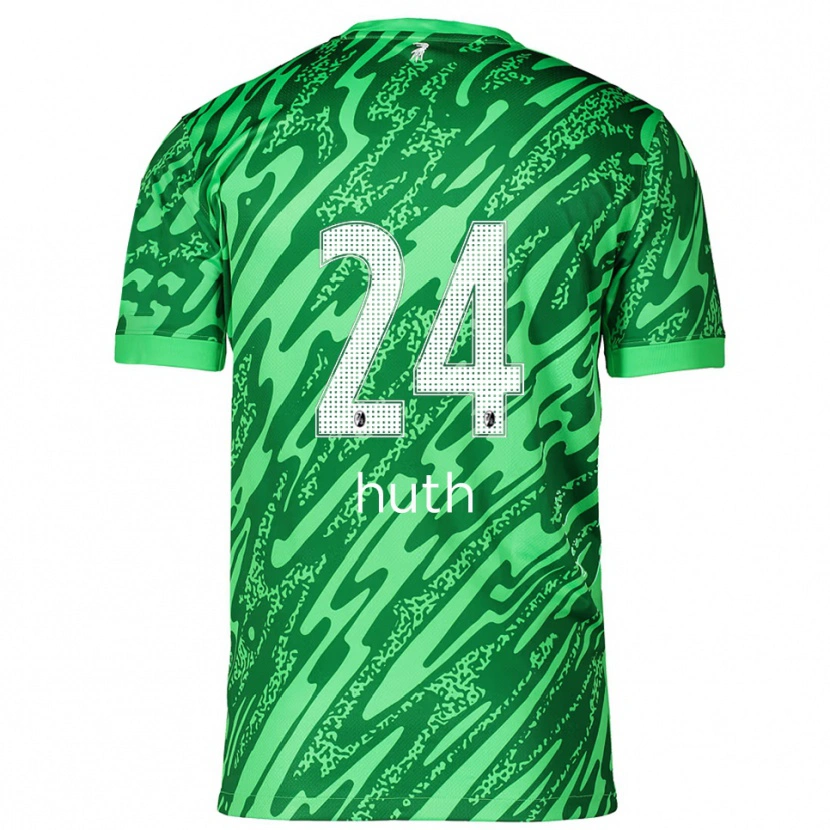 Danxen Bambino Jannik Huth #24 Maglia Gara Portiere Verde Bianco 2025/26 Maglietta