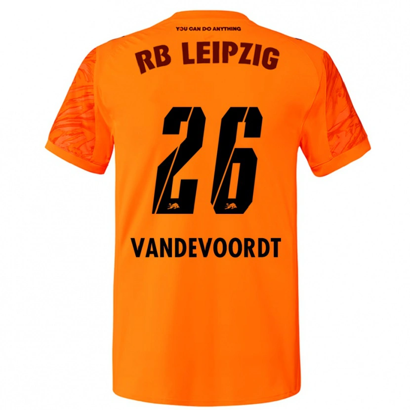Danxen Bambino Maarten Vandevoordt #26 Maglia Gara Portiere Arancione Rosso 2025/26 Maglietta