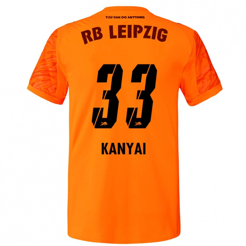 Danxen Bambino János Kányai #33 Maglia Gara Portiere Arancione Rosso 2025/26 Maglietta
