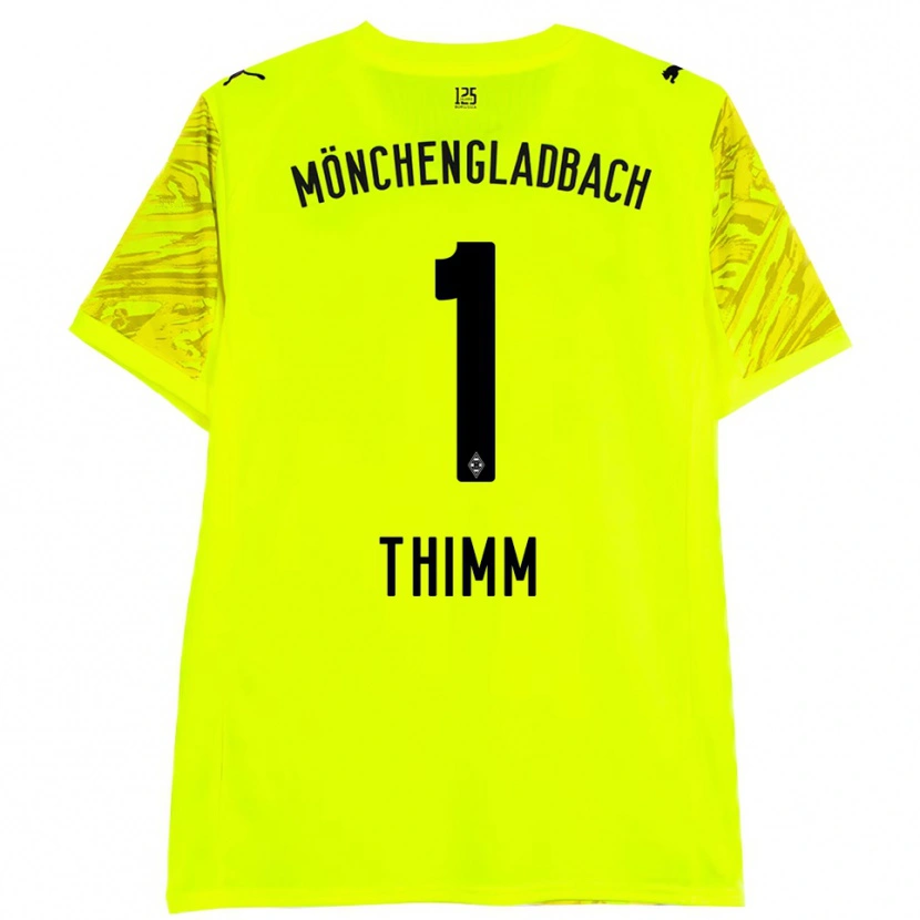 Danxen Bambino Joshua Thimm #1 Maglia Gara Portiere Giallo Nero 2025/26 Maglietta