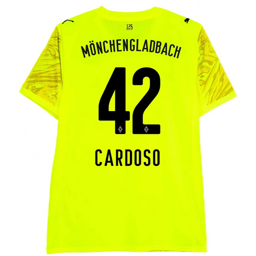 Danxen Bambino Tiago Pereira Cardoso #42 Maglia Gara Portiere Giallo Nero 2025/26 Maglietta
