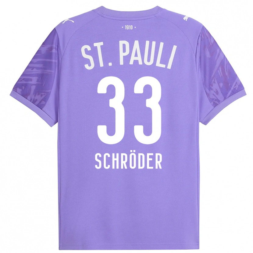 Danxen Bambino Lennard Schröder #33 Maglia Gara Portiere Viola Medio Nero 2025/26 Maglietta