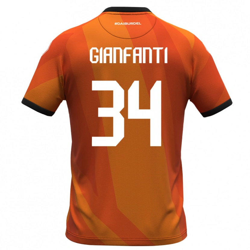 Danxen Bambino Simone Gianfanti #34 Maglia Gara Portiere Corallo Bianco Nero 2025/26 Maglietta