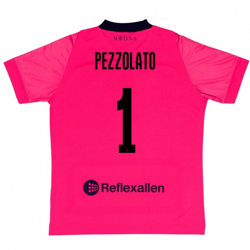 Danxen Bambino Michele Pezzolato #1 Maglia Gara Portiere Rosa Intenso Nero 2025/26 Maglietta