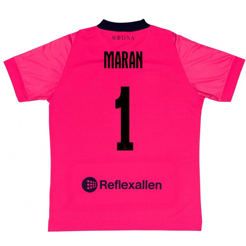 Danxen Bambino Andrea Maran #1 Maglia Gara Portiere Rosa Intenso Nero 2025/26 Maglietta