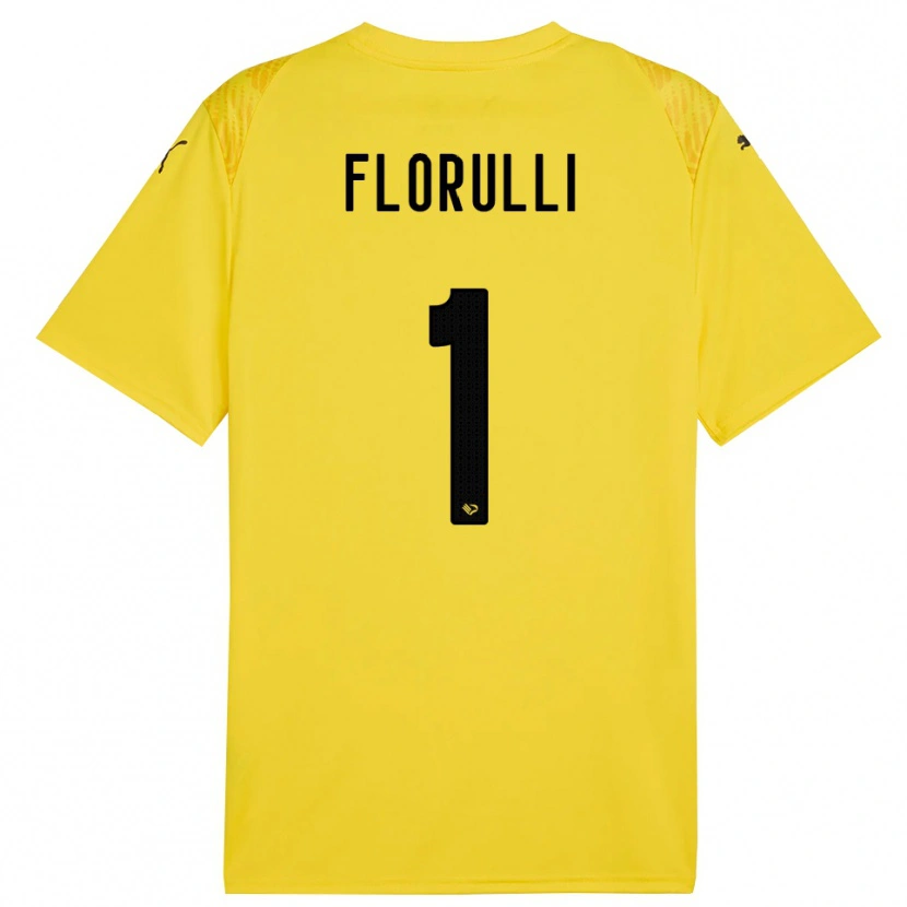 Danxen Bambino Gerlando Florulli #1 Maglia Gara Portiere Giallo Nero 2025/26 Maglietta