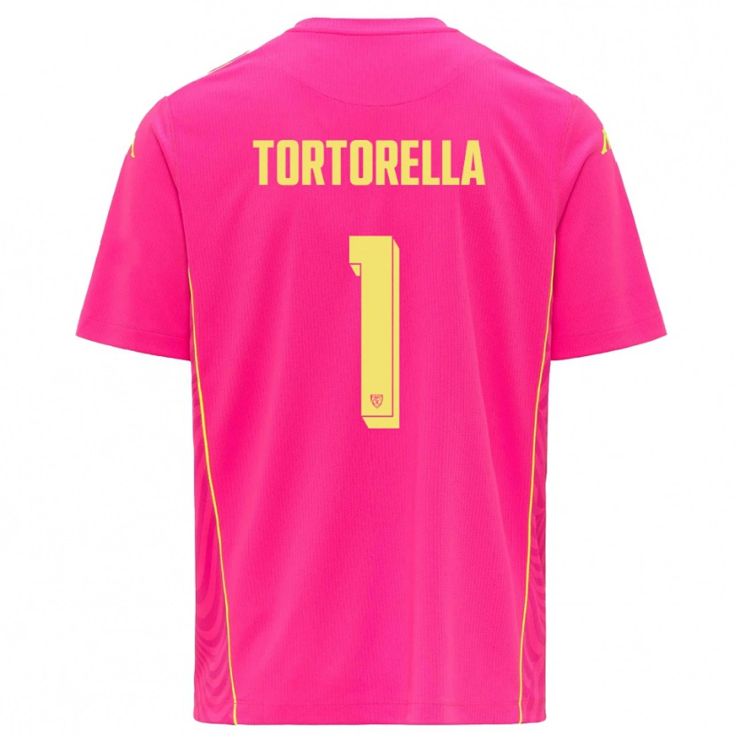 Danxen Bambino Diego Tortorella #1 Maglia Gara Portiere Rosa Intenso Giallo 2025/26 Maglietta