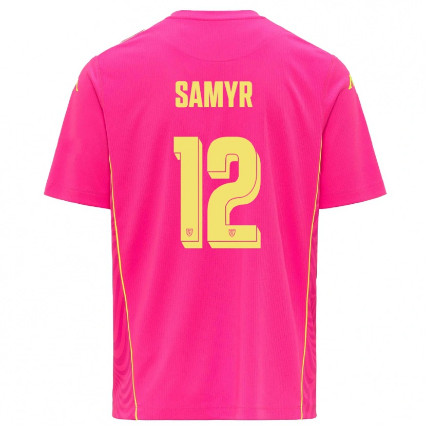 Danxen Bambino Walid Samyr #12 Maglia Gara Portiere Rosa Intenso Giallo 2025/26 Maglietta