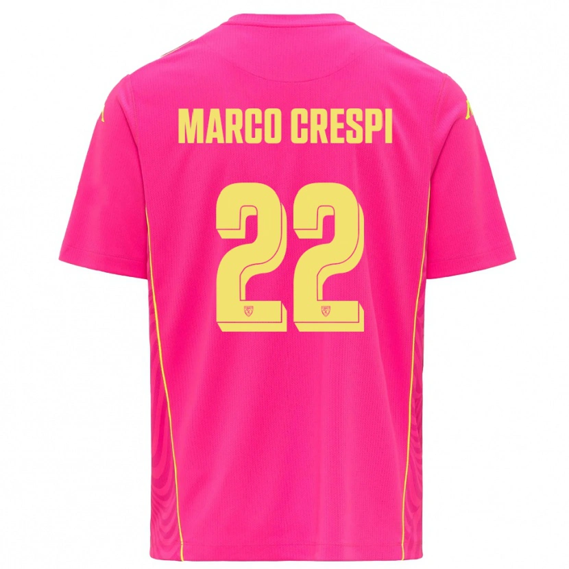 Danxen Bambino Gian Marco Crespi #22 Maglia Gara Portiere Rosa Intenso Giallo 2025/26 Maglietta