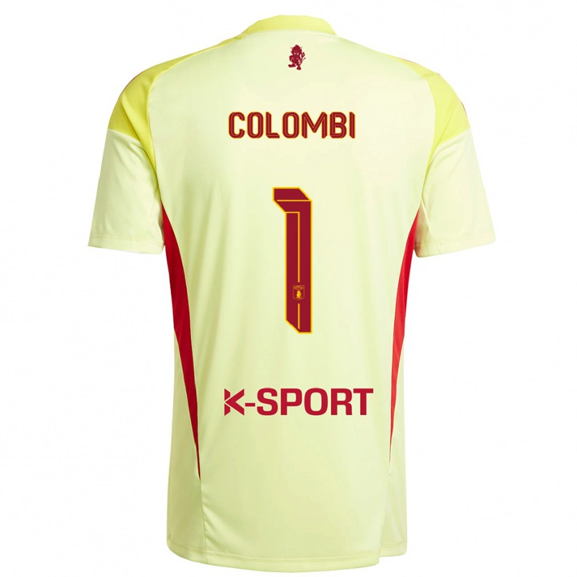 Danxen Bambino Simone Colombi #1 Maglia Gara Portiere Giallo Chiaro Rosso 2025/26 Maglietta