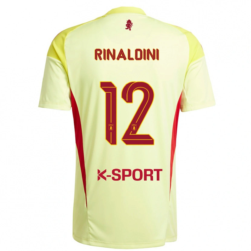 Danxen Bambino Ruben Rinaldini #12 Maglia Gara Portiere Giallo Chiaro Rosso 2025/26 Maglietta