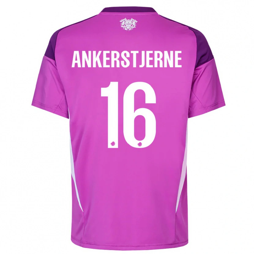 Danxen Bambino Ida Ankerstjerne #16 Maglia Gara Portiere Bianco Lilla Viola 2025/26 Maglietta