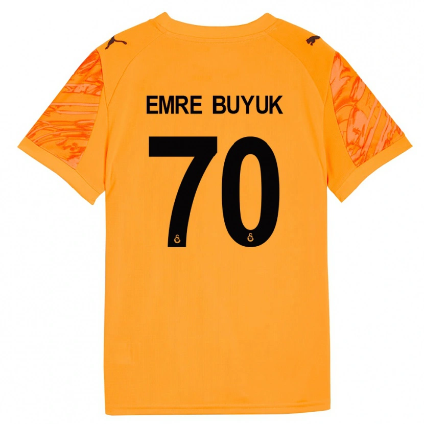 Danxen Bambino Enes Emre Büyük #70 Maglia Gara Portiere Arancio Scuro Nero 2025/26 Maglietta