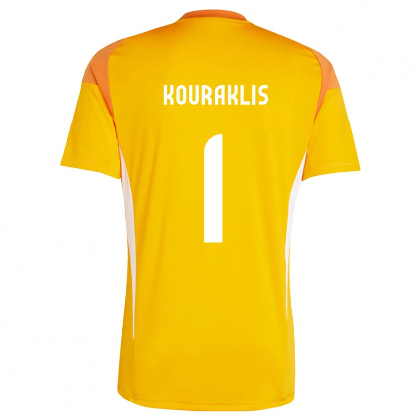 Danxen Bambino Georgios Kouraklis #1 Maglia Gara Portiere Arancio Bianco 2025/26 Maglietta