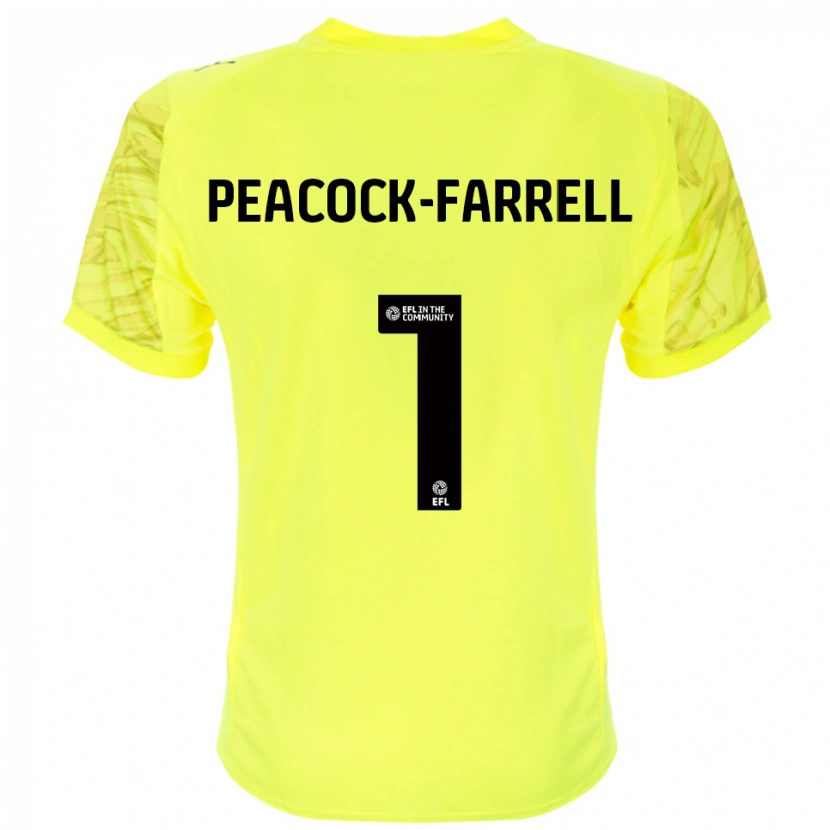 Danxen Bambino Bailey Peacock-Farrell #1 Maglia Gara Portiere Nero Giallo 2025/26 Maglietta