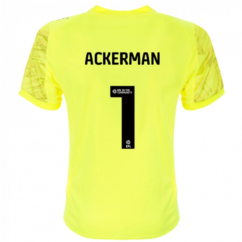 Danxen Bambino Emily Ackerman #1 Maglia Gara Portiere Nero Giallo 2025/26 Maglietta