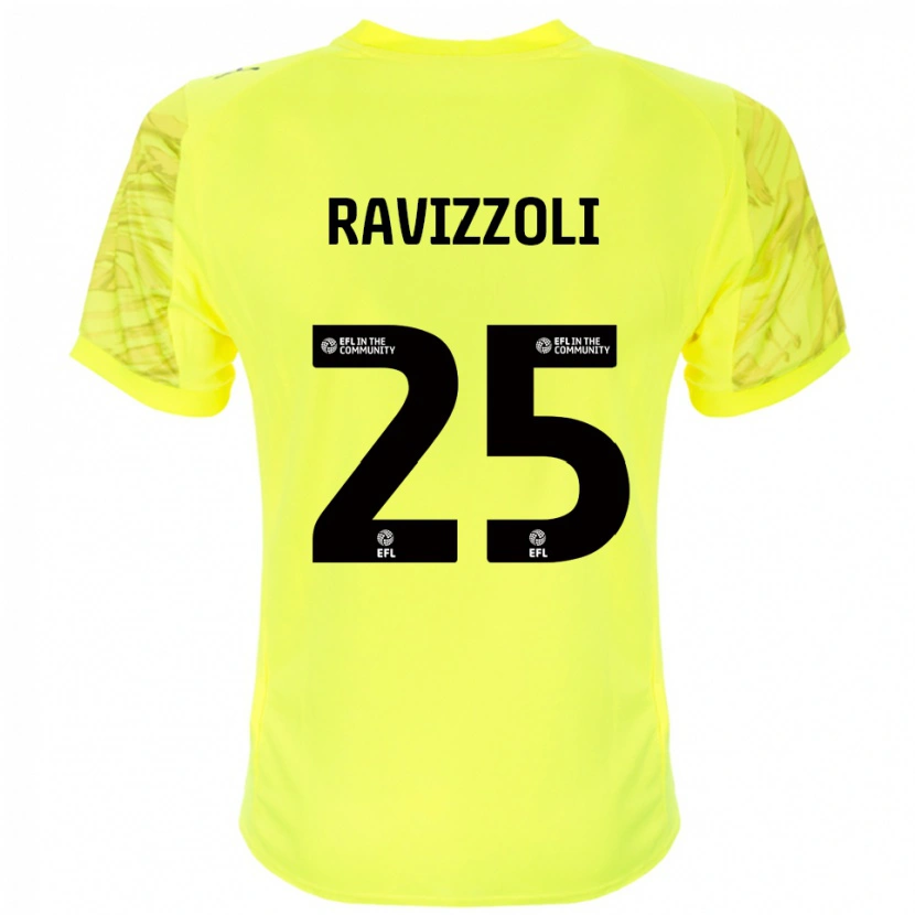 Danxen Bambino Franco Ravizzoli #25 Maglia Gara Portiere Nero Giallo 2025/26 Maglietta