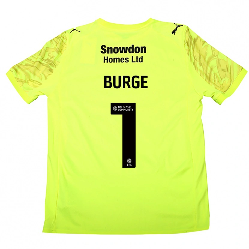 Danxen Bambino Lee Burge #1 Maglia Gara Portiere Verde Fluorescente 2025/26 Maglietta