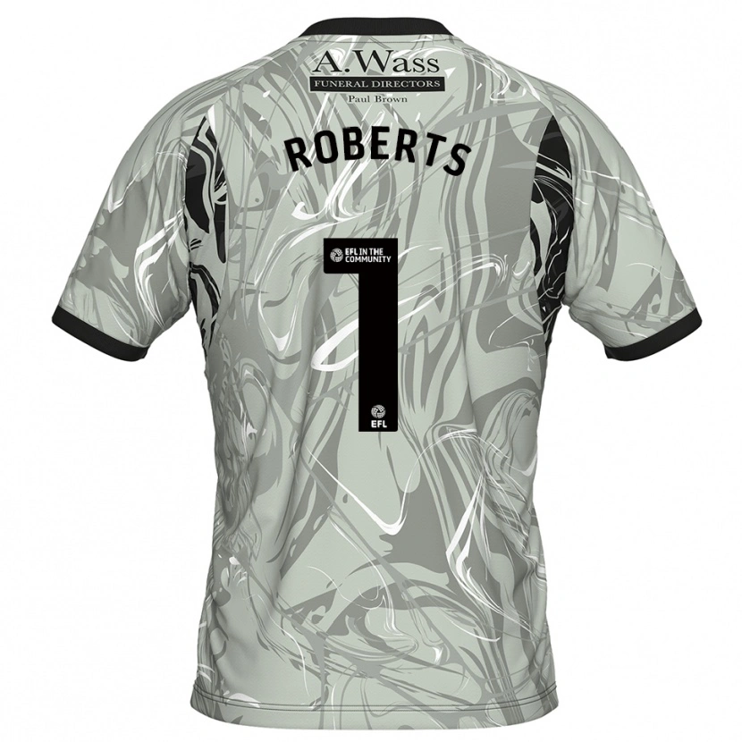 Danxen Bambino Liam Roberts #1 Maglia Gara Portiere Grigio Chiaro Nero 2025/26 Maglietta