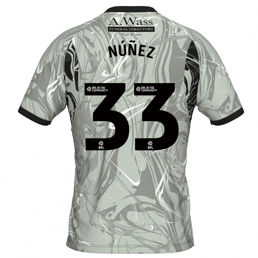 Danxen Bambino Anthony Núñez #33 Maglia Gara Portiere Grigio Chiaro Nero 2025/26 Maglietta