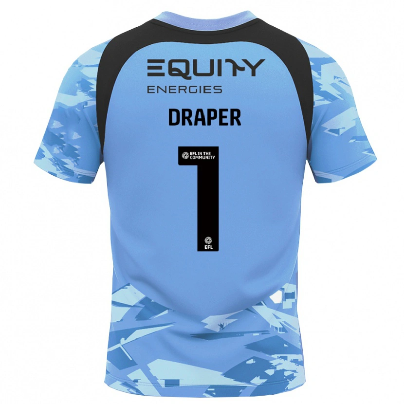 Danxen Bambino Anna Draper #1 Maglia Gara Portiere Azzurro Chiaro Nero 2025/26 Maglietta