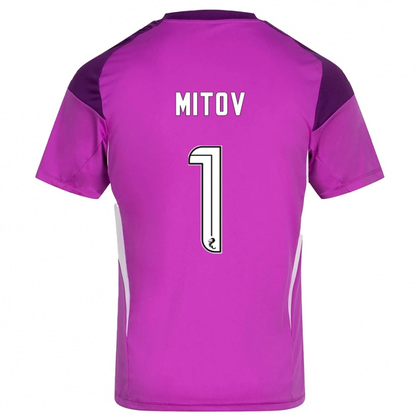 Danxen Bambino Dimitar Mitov #1 Maglia Gara Portiere Magenta Viola 2025/26 Maglietta