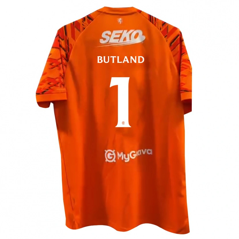 Danxen Bambino Jack Butland #1 Maglia Gara Portiere Bianco Arancione 2025/26 Maglietta