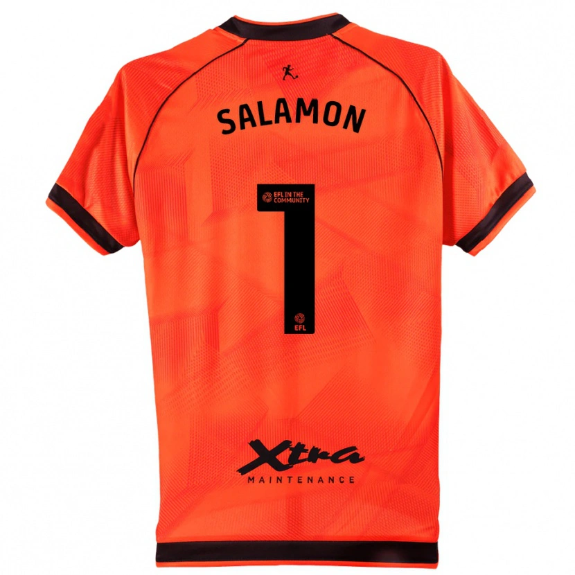 Danxen Bambino Matteo Salamon #1 Maglia Gara Portiere Nero Arancio 2025/26 Maglietta
