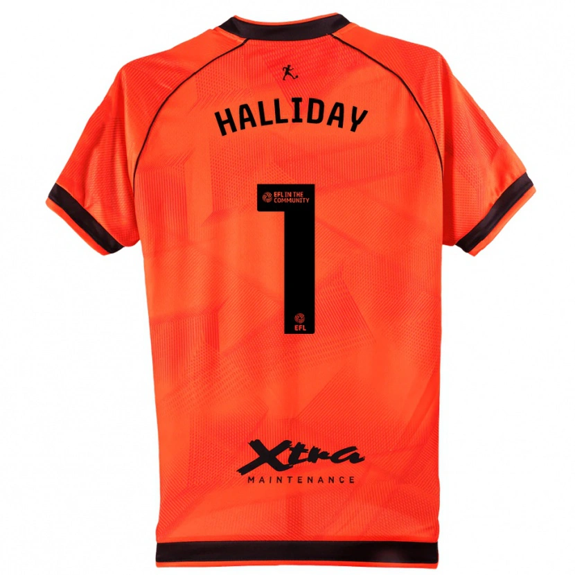 Danxen Bambino Joel Halliday #1 Maglia Gara Portiere Nero Arancio 2025/26 Maglietta