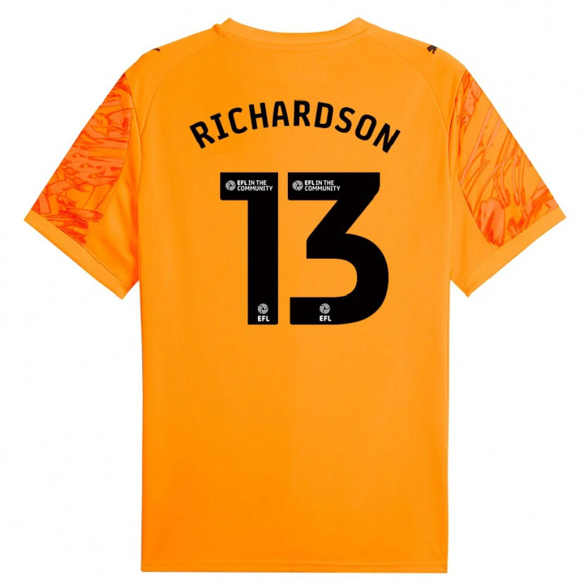 Danxen Bambino Cale Richardson #13 Maglia Gara Portiere Nero Arancio 2025/26 Maglietta