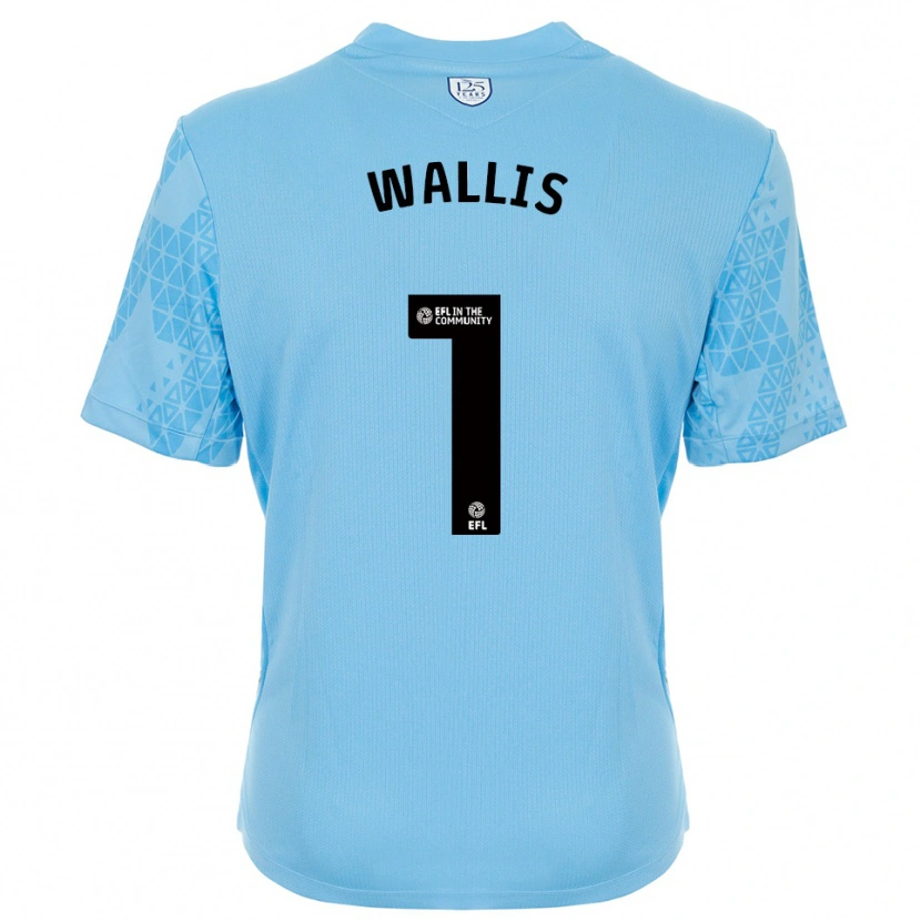 Danxen Bambino Joe Wallis #1 Maglia Gara Portiere Blu Cielo Nero 2025/26 Maglietta